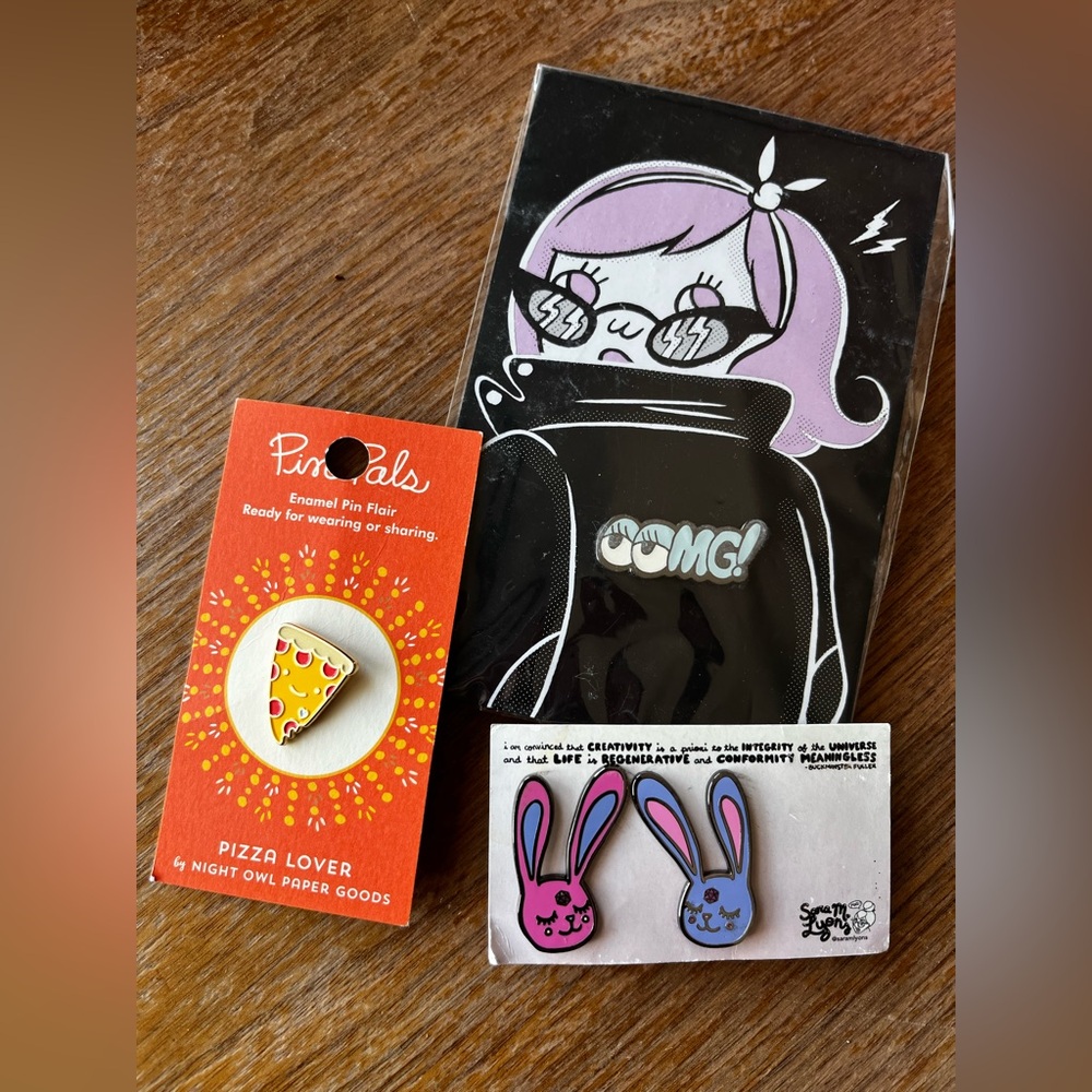 Pin bundle - Tuesday Bassen, Sara M Lyons, Night Owl Paper Goods